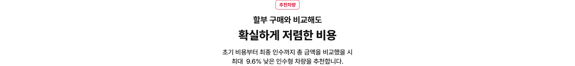 Point1. 할부 구매와 비교해도 확실하게 낮은 비용